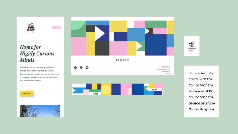 image showing various elements of the website design