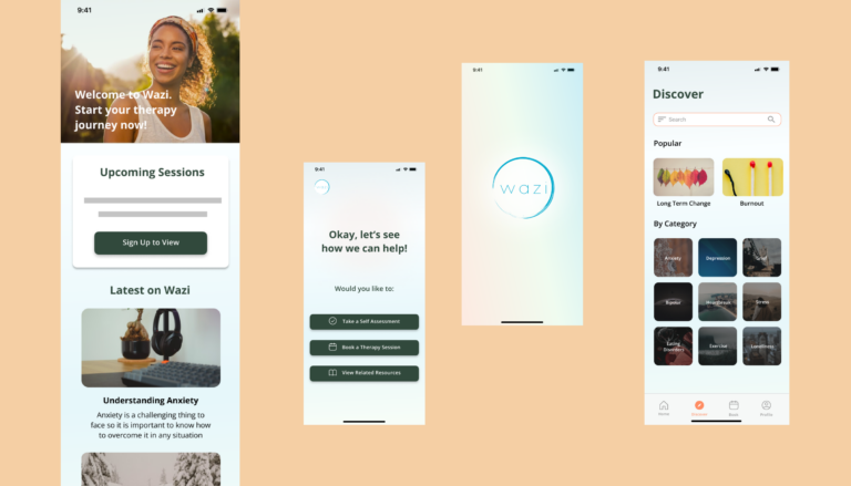 image showing various elements of the app design