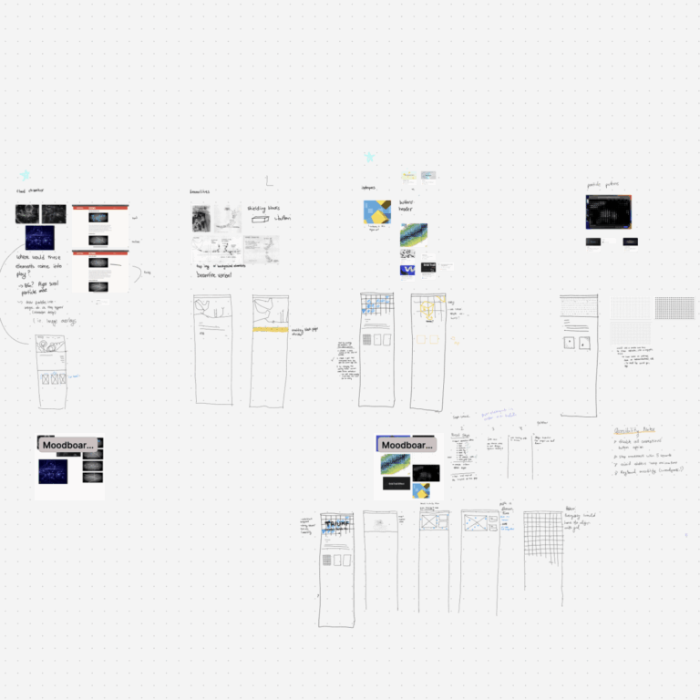 sketches of various design concepts for website