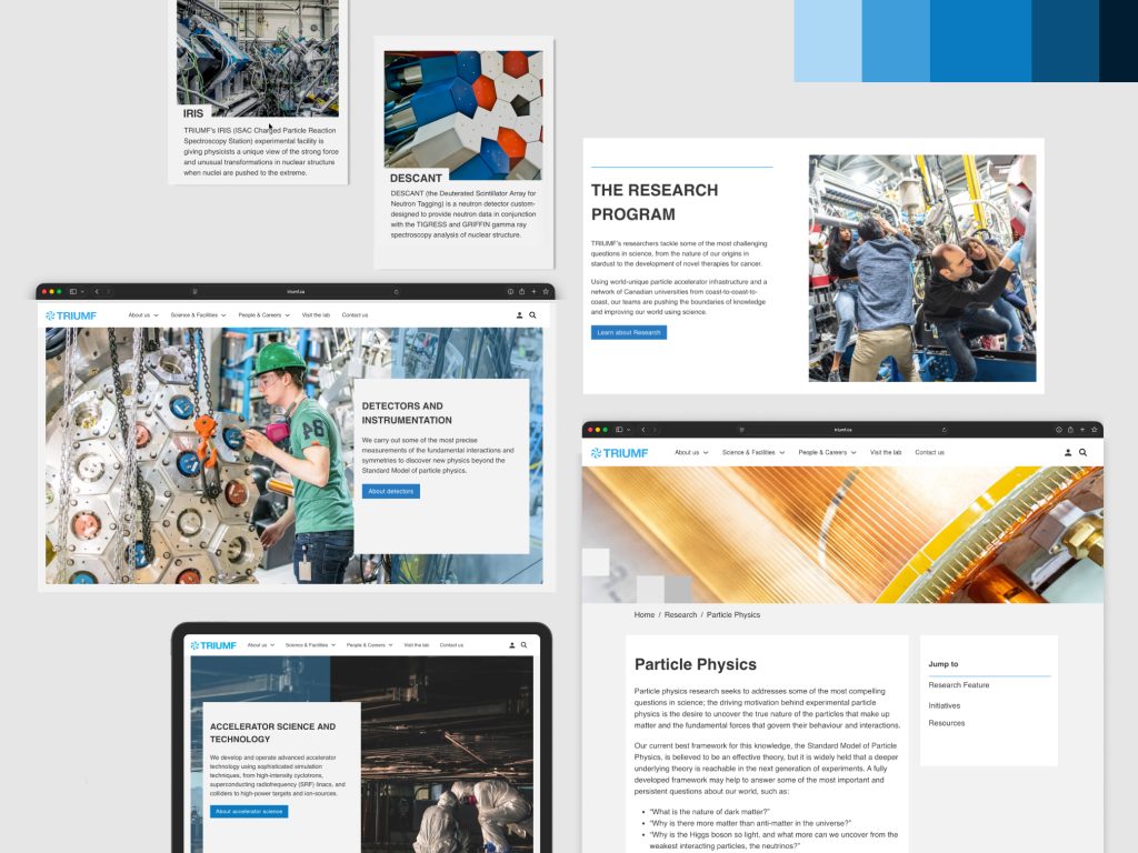 collage of design elements from TRIUMF.ca