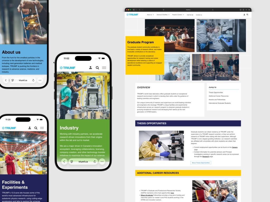 collage of design elements from TRIUMF.ca